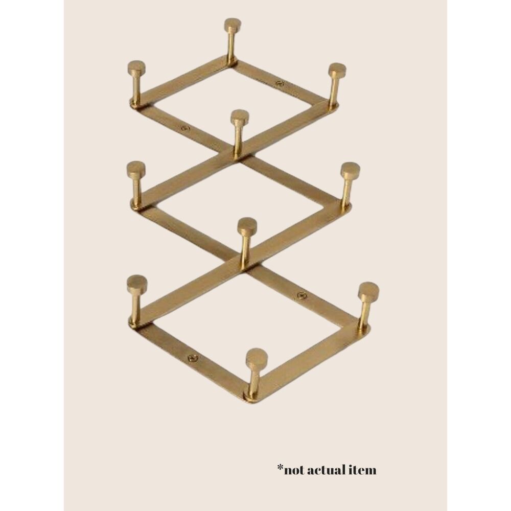 🪗 PROJECT 62 TARGET VINTAGE STYLE ACCORDION RACK BRASS FINISH TEN HOOK